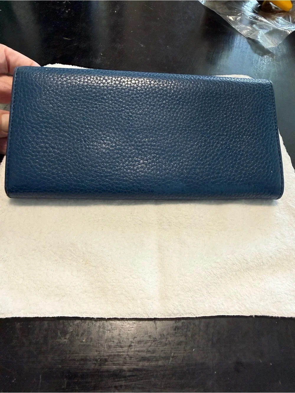 Salvatore Ferragamo Gancini Pebbled Calfskin Continental Long Wallet - Teal Blue